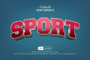 Sport text effect curved style. Editable text effect. vector