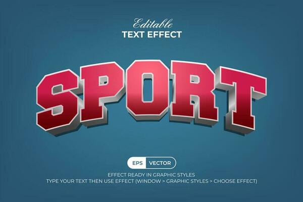 Sport text effect curved style. Editable text effect.