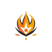 Inferno-inspired Excellence Dynamic Fire Logo Image Igniting Visual Impact vector
