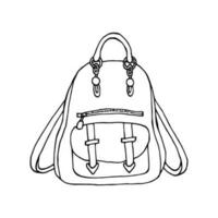 Backpack for study.Bag for schoolboy or student.Back to school, education concept. Vector illustration.Hand drawn graphics.