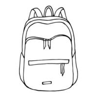 Backpack for camping or school. Doodling style. Vector illustration.Simple hand drawn art.