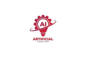 gradient artificial intelligence logo design illustration vector