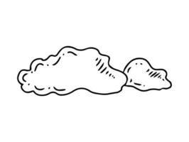 Simple sketch line style element. Doodle cute ink pen  cloud on white background.  Eco concept. vector