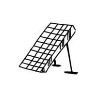 Solar panels doodle illustration.  Vector illustration. Green energy and renewable source of power concept in simple linear style.