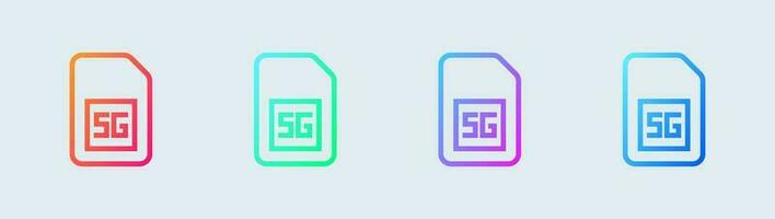 5 generation line icon in gradient colors. Network signs vector illustration.