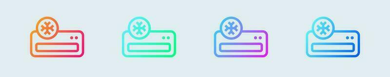 Air conditioner line icon in gradient colors. Cooling signs vector illustration.