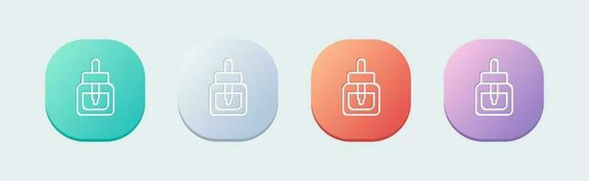 Serum line icon in flat design style. Cosmetic signs vector illustration.