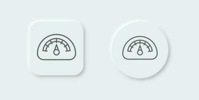 Speed meter line icon in neomorphic design style. Scale signs vector illustration.