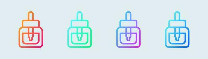 Serum line icon in gradient colors. Cosmetic signs vector illustration.