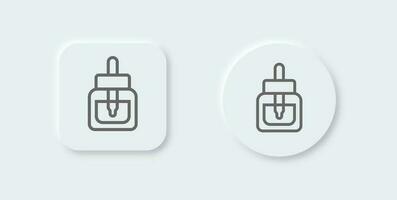 Serum line icon in neomorphic design style. Cosmetic signs vector illustration.