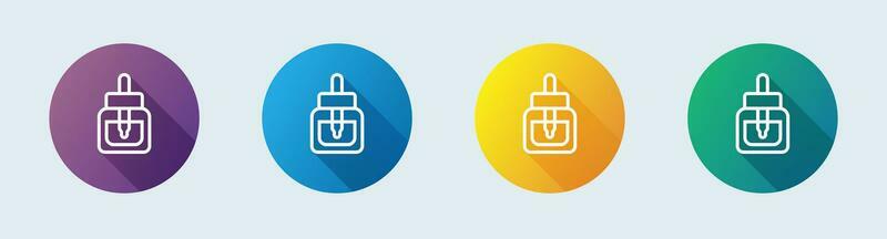Serum line icon in flat design style. Cosmetic signs vector illustration.