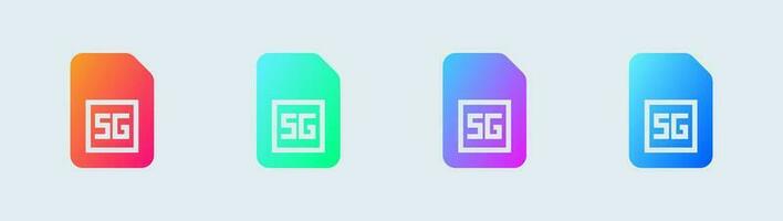 5 generation solid icon in gradient colors. Network signs vector illustration.