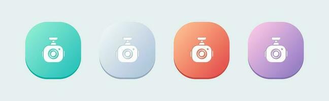 Dash cam solid icon in flat design style. Car camera signs vector illustration.