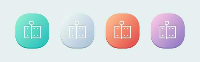 Video editing line icon in flat design style. Clip signs vector illustration.