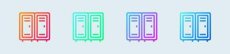 Locker line icon in gradient colors. Private signs vector illustration.