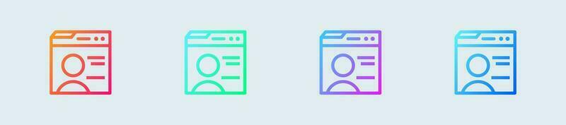Profile line icon in gradient colors. User signs vector illustration.
