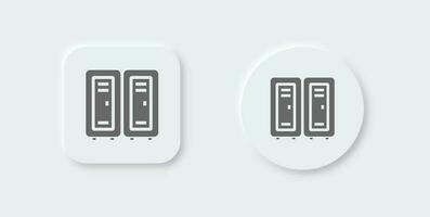 Locker solid icon in neomorphic design style. Private signs vector illustration.