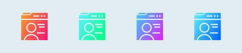 Profile solid icon in gradient colors. User signs vector illustration.