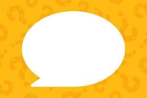 Question mark and bubble chat with copy space background. Yellow quiz banner template. vector