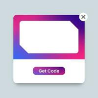 Voucher claim pop up in flat design style. Coupon template vector illustration.