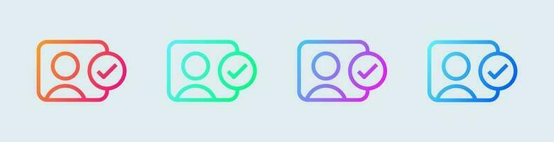 User line icon in gradient colors. Profile signs vector illustration.