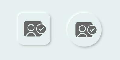 User solid icon in neomorphic design style. Profile signs vector illustration.