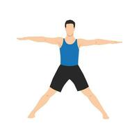 Man doing Parsva Hasta Padasana or star pose yoga exercise. vector