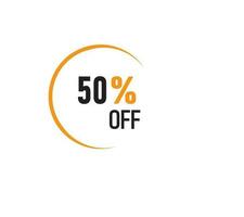 50 percent off moon shape black and yellow vector illustration