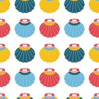 Pattern on a marine theme with shell, ornament. vector