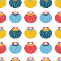 Pattern on a marine theme with shell, ornament. vector