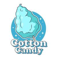 cotton candy food logo product cartoon style sweet snack vector illustration template design