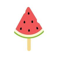 Watermelon ice cream. Beach set for summer trips. Vacation accessories for sea vacations. vector