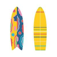 Surfboards. Beach set for summer trips. Vacation accessories for sea vacations. vector