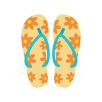 Slippers, flip-flops. Beach set for summer trips. Vacation accessories for sea vacations. vector