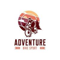 Bike man silhouette logo design vector