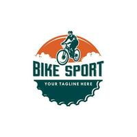 Bike man silhouette logo design vector