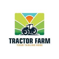 Tractor Farm Agriculture Logo Design Vector Illustration