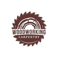 Wood work logo design template vector