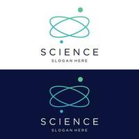 Science laboratory logo template design with molecule bubble with modern concept.Logo for business, lab, science. vector