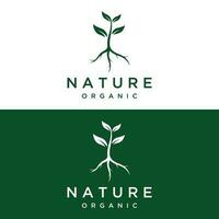 natural organic logo design with leaves concept.Logo for natural products, ecology, beauty, biology and agriculture. vector