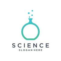 Science laboratory logo template design with molecule bubble with modern concept.Logo for business, lab, science. vector