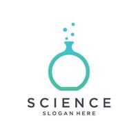 Science laboratory logo template design with molecule bubble with modern concept.Logo for business, lab, science. vector