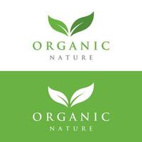 natural organic logo design with leaves concept.Logo for natural products, ecology, beauty, biology and agriculture. vector