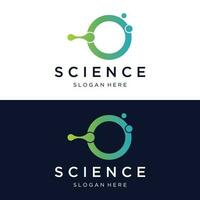 Science laboratory logo template design with molecule bubble with modern concept.Logo for business, lab, science. vector