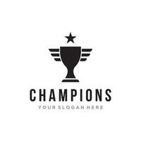 Creative and unique trophy Logo template design. Trophy logo for sport tournament championship vector