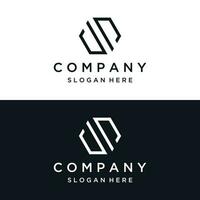 Creative and simple hexagon box or cube geometry logo template design.Logo for business, company, network,technology. vector