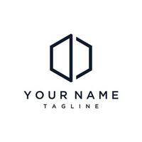 Creative and simple hexagon box or cube geometry logo template design.Logo for business, company, network,technology. vector