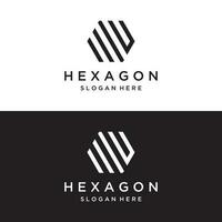 Creative and simple hexagon box or cube geometry logo template design.Logo for business, company, network,technology. vector