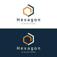 Creative and simple hexagon box or cube geometry logo template design.Logo for business, company, network,technology. vector