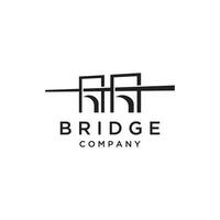 Bridge building construction abstract logo template design with creative idea. vector